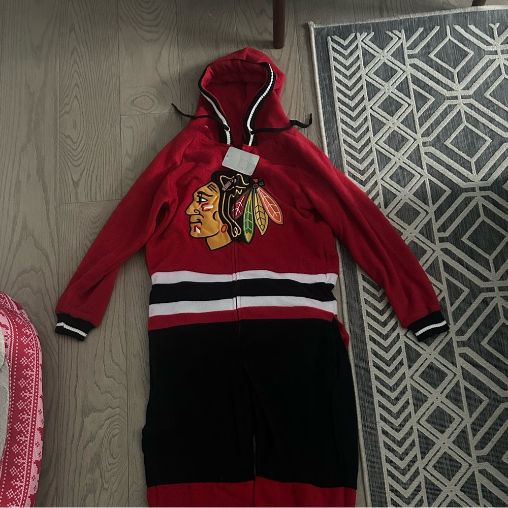 NHL Red and Black Hooded Jumpsuit